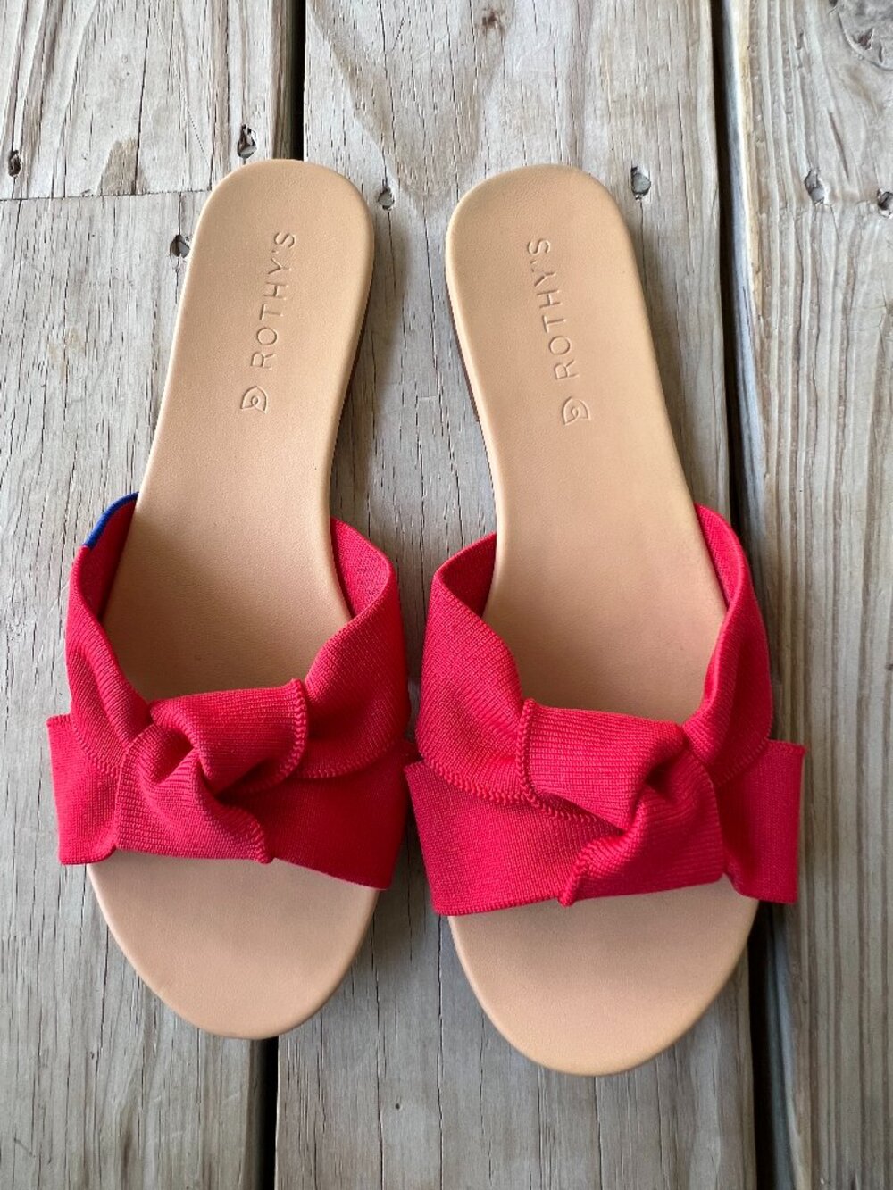 Rothy's The Knot slide sandals red 8